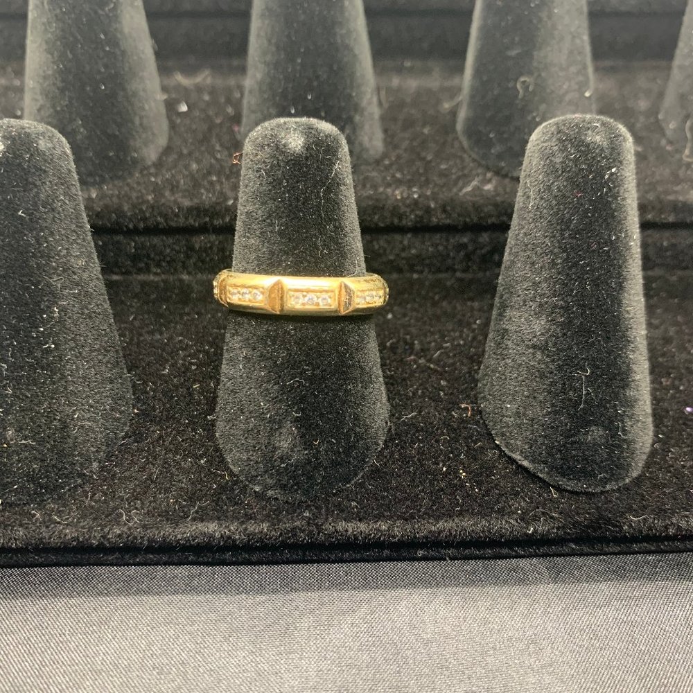 Melinda Maria Indented Gold and Crystal Band